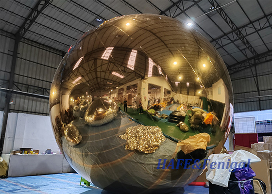 PVC Sealed Inflatable Mirror Ball Metallic Pearlescent Inflatable Spheres 5M 6M