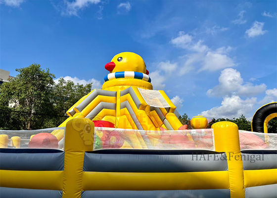 Large Outdoor Inflatable Yellow Duck Amusement Castle Bouncing Game Castle