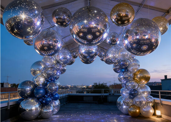 밀폐 된 PVC 부풀이 거울 공 1.5m-3m 이벤트 및 전시 장식