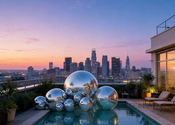 Inflatable Mirror-Finish Decorative Balloons 0.6-4 Meters Colors Customizable