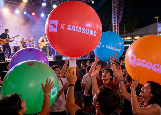 브랜드 로고, 팀 엠블럼 또는 이벤트 그래픽을 표시하는 LED 인터랙티브 풍선