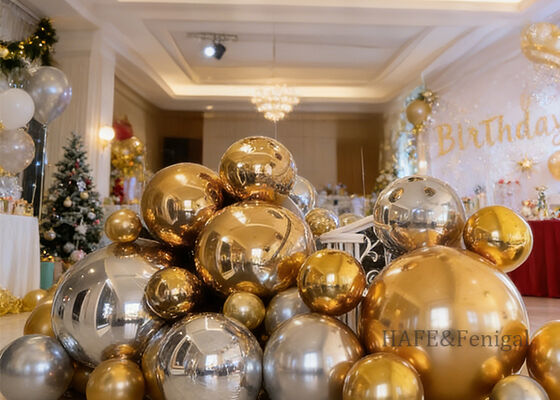 색상 거울 반사 채워진 PVC 거울 구형 공기 공간 장식