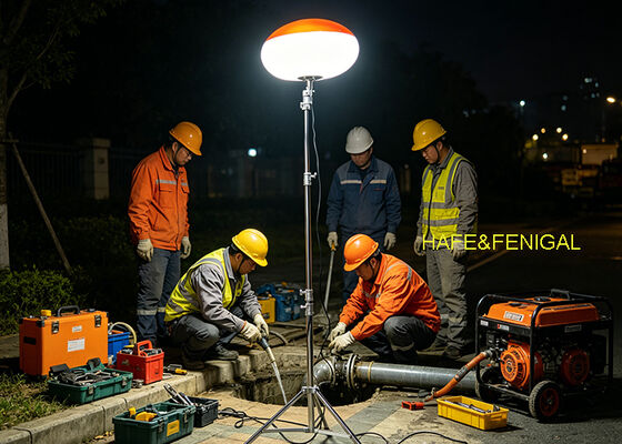 24V/48V DC 입력을 지원하는 무소음 배터리 구동 LED 풍선 조명 (모바일 현장 서비스용)