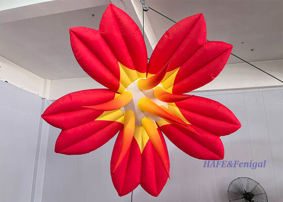 Giant Suspended Inflatable Flowers with Customizable Diameter 1m-8m, Layered Petal Design, and Lightweight Suspension for Events